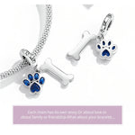 Sterling Silver Dog Pet Charms  Pendant Paw