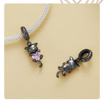 Sterling Silver Black Cat Charm Beads