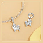 Sterling Silver Dog Pet Charms  Pendant Paw