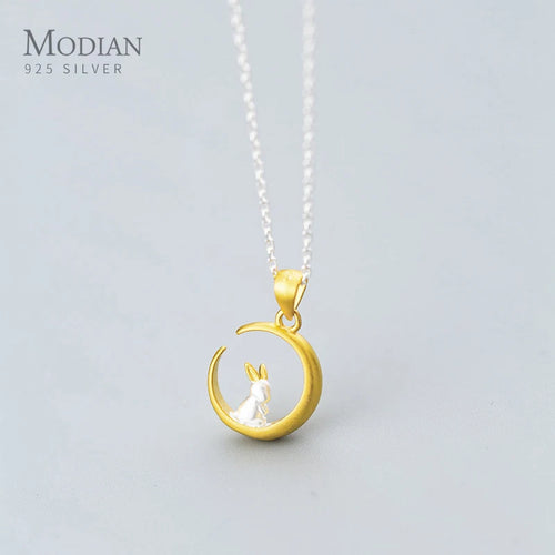 MODIAN 925 Sterling Silver Fashion  Chain Pendant Necklace For Women