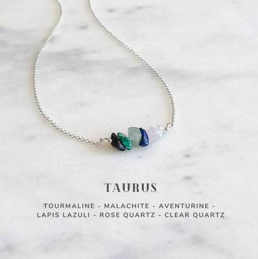 Taurus Crystal Zodiac Necklace 925 Silver Gift