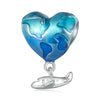 Sterling Silver Blue Traveling Airplane Charm Bead