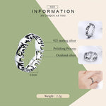 925 Sterling Silver Hollowed Heart Ring Woven Width Rings