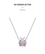 Sterling Silver Pink Ladybug Jewelry Set