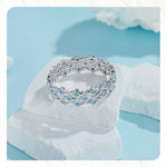 925 Sterling Silver Hollowed Heart Ring Woven Width Rings