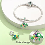 100% 925 Sterling Silver Colorful Luminous Chameleon Charms