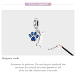 Sterling Silver Dog Pet Charms  Pendant Paw