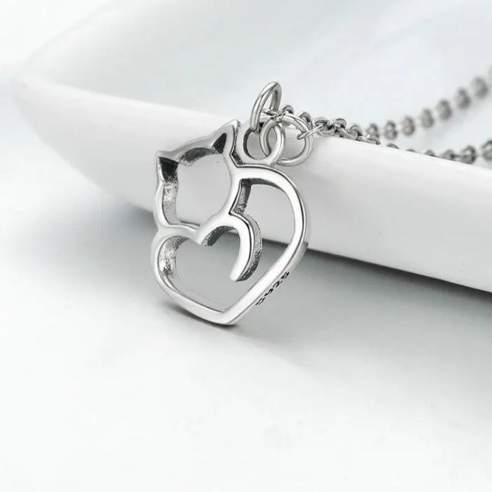 925 Sterling Silver Cat Paw White Gold