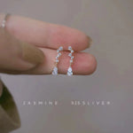 925 Silver Needle Zircon Earrings Hypoallergenic