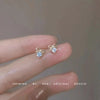 925 Silver Needle Zircon Earrings Hypoallergenic