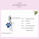 Sterling Silver Dog Pet Charms  Pendant Paw