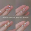 925 Silver Needle Zircon Earrings Hypoallergenic