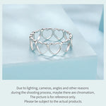 925 Sterling Silver Hollowed Heart Ring Woven Width Rings