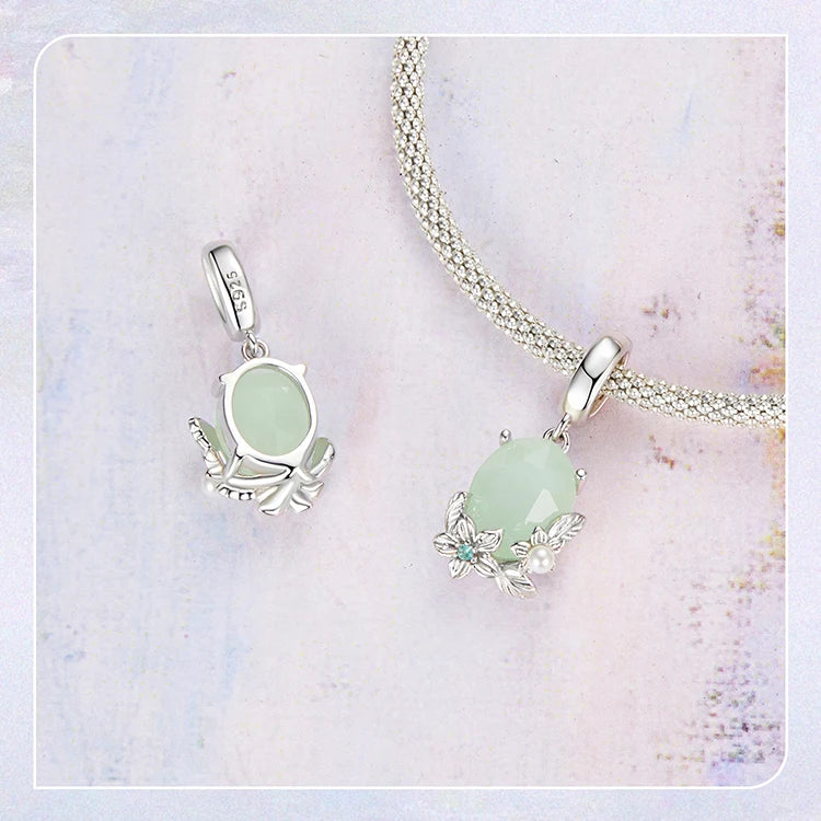 Sterling Silver  Light Green charm