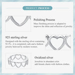 925 Sterling Silver Hollowed Heart Ring Woven Width Rings