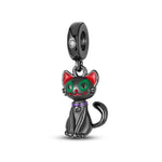 925 sterling silver cat pumpkin black series luminous charms bead pendant fit