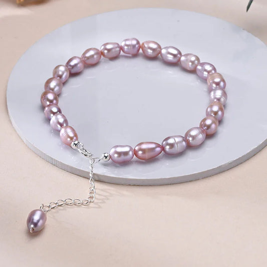 purple pearl bracelet for women

