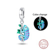 100% 925 Sterling Silver Colorful Luminous Chameleon Charms