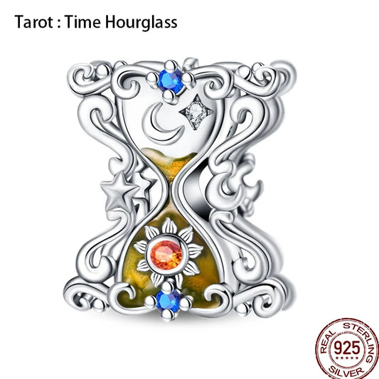Tarot Time Charm – 925 Silver Hourglass & Tree of Life