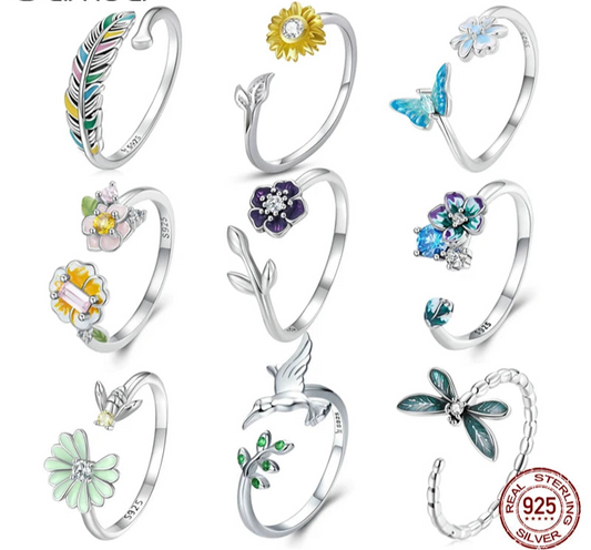 Adjustable Open Rings – 925 Sterling Silver Styles