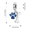 Sterling Silver Dog Pet Charms  Pendant Paw