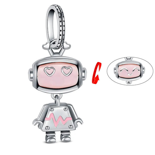 925 Sterling Silver robotic bunny easter charm