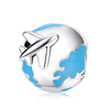 Sterling Silver Blue Traveling Airplane Charm Bead