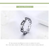 925 Sterling Silver Hollowed Heart Ring Woven Width Rings