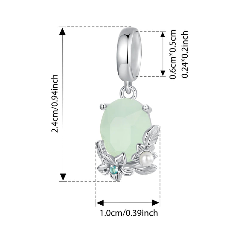 Sterling Silver  Light Green charm