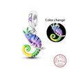 100% 925 Sterling Silver Colorful Luminous Chameleon Charms