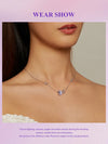 Purple Pansy Flower 925 Silver Necklace Earrings & Ring Set