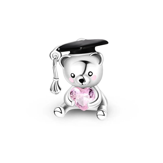 925 Sterling Silver Easter graduate Cute Rabbit Charm
