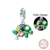 100% 925 Sterling Silver Colorful Luminous Chameleon Charms