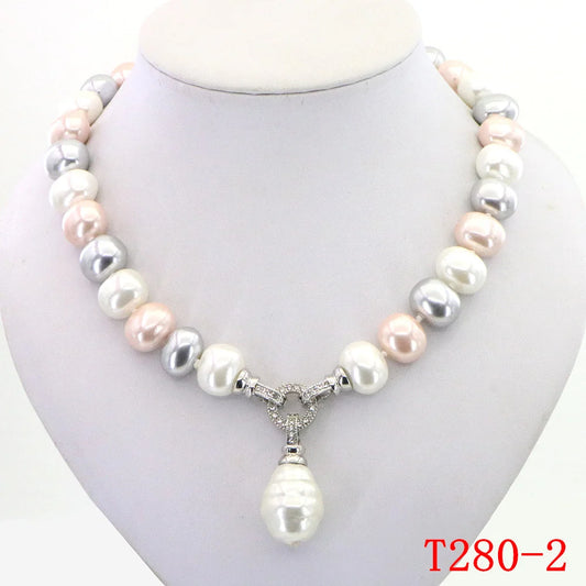 marine shell pearl necklace for women