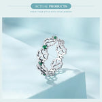 925 Sterling Silver Hollowed Heart Ring Woven Width Rings